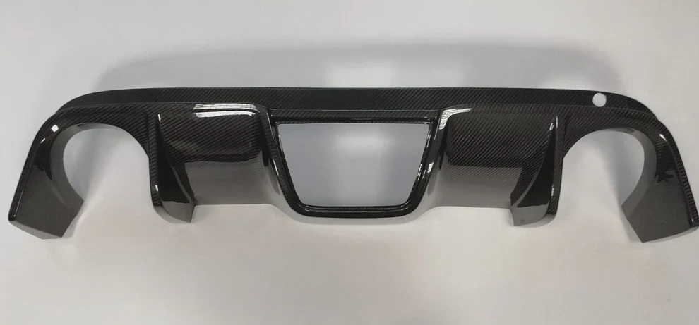 Abarth 500 / 595 / 695 Biposto Style Carbon Fibre Rear Diffuser + Abarth Style Grille (For Cadamuro & Original Biposto Bumper) - Cadamuro