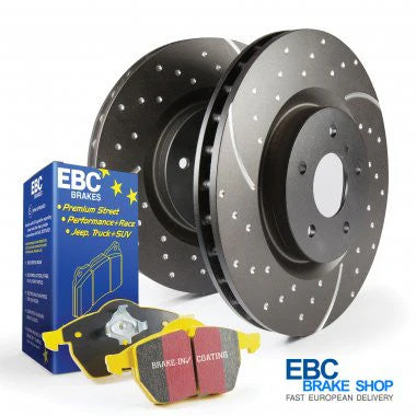 Abarth 500 EBC Yellowstuff Rear Pad and Turbo Groove Disc Kit