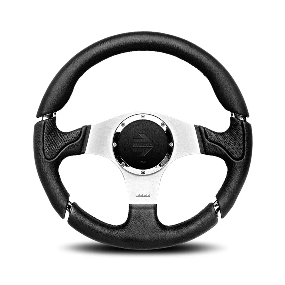 Momo Millenium Steering Wheel - Black Leather 350mm Diameter