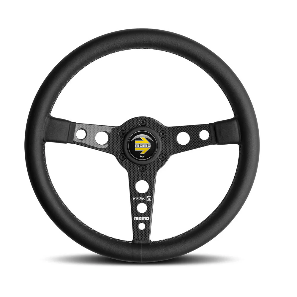 Momo Prototipo Carbon 6C Steering Wheel - Carbon/Black 350mm Diameter