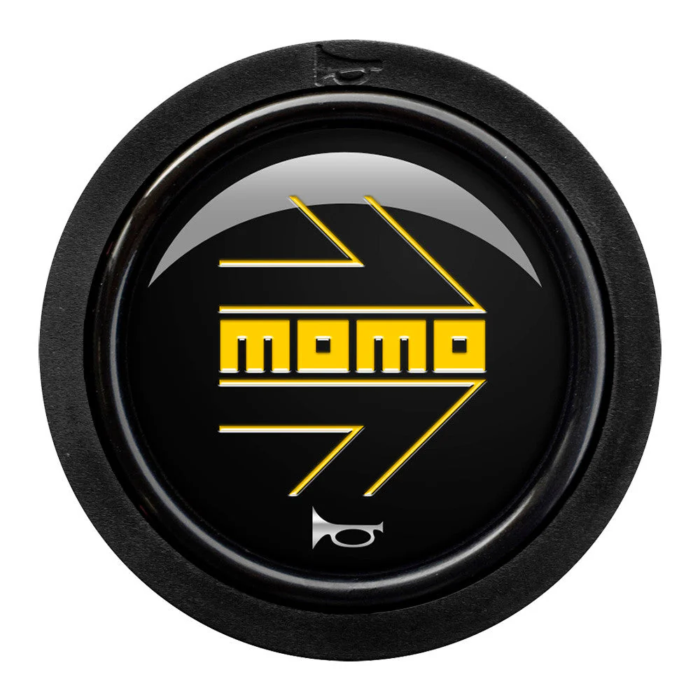 Momo Standard 2 Contact Horn Button - Momo Arrow Gloss Black/Yellow